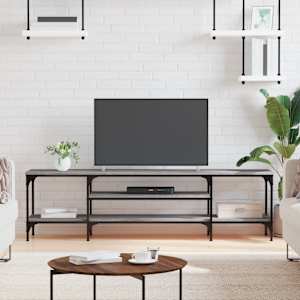 TV skříňka šedá sonoma 161x35x45 cm kompozitní dřevo a železo - obrázek 1