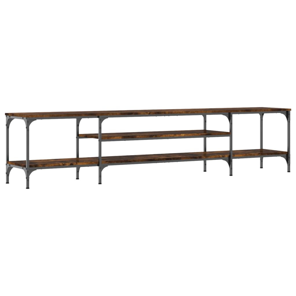 vidaXL TV stolek kouřový dub 201x35x45 cm kompozitní dřevo a železo