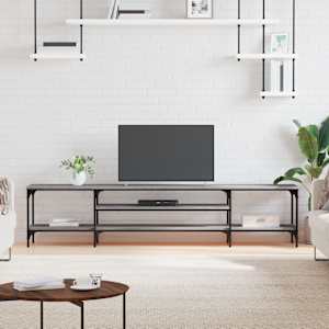 TV stolek šedý sonoma 201x35x45 cm kompozitní dřevo a železo - obrázek 1