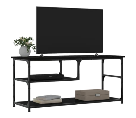 vidaXL telerikapp, must, 103 x 38 x 46,5 cm, tehispuit ja teras