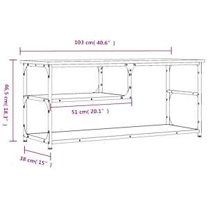 TV skříňka kouřový dub 103x38x46,5 cm kompozitní dřevo a ocel - obrázek 9