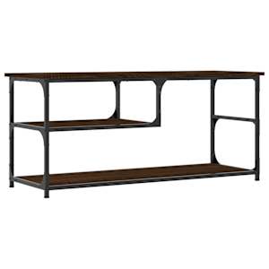 TV skříňka hnědý dub 103 x 38 x 46,5 cm kompozitní dřevo a ocel - obrázek 2