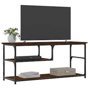 TV skříňka hnědý dub 103 x 38 x 46,5 cm kompozitní dřevo a ocel - obrázek 3