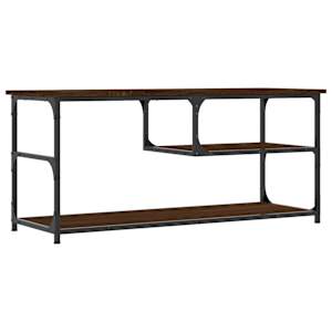 TV skříňka hnědý dub 103 x 38 x 46,5 cm kompozitní dřevo a ocel - obrázek 6