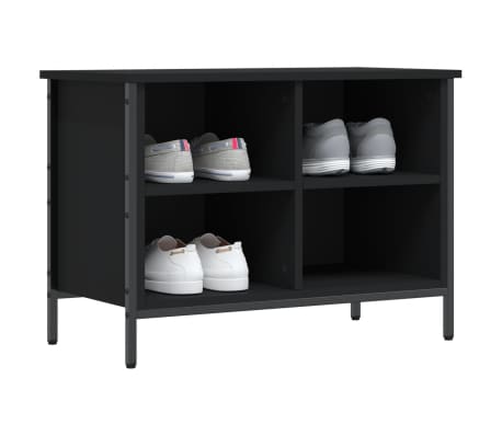 vidaXL Armoire &agrave; chaussures noir 69x35x50 cm bois d'ing&eacute;nierie