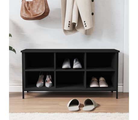 vidaXL Pantofar, negru, 100x35x55 cm, lemn prelucrat