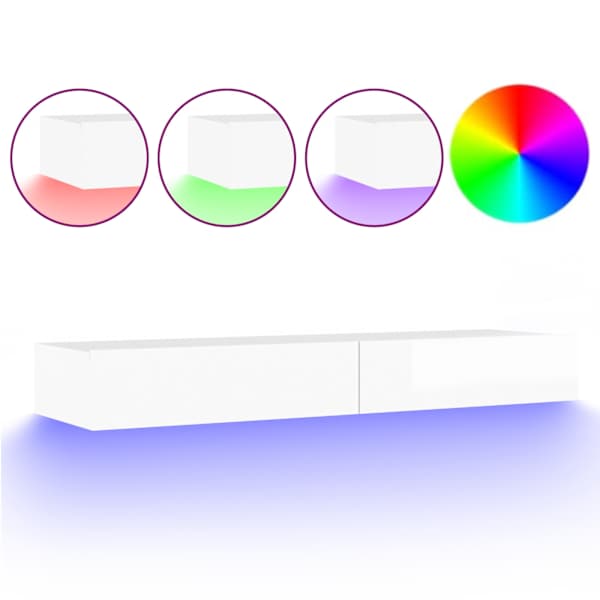 vidaXL telerialus LED-tuledega, k&otilde;rgl&auml;ikega valge, 120x35x15,5 cm