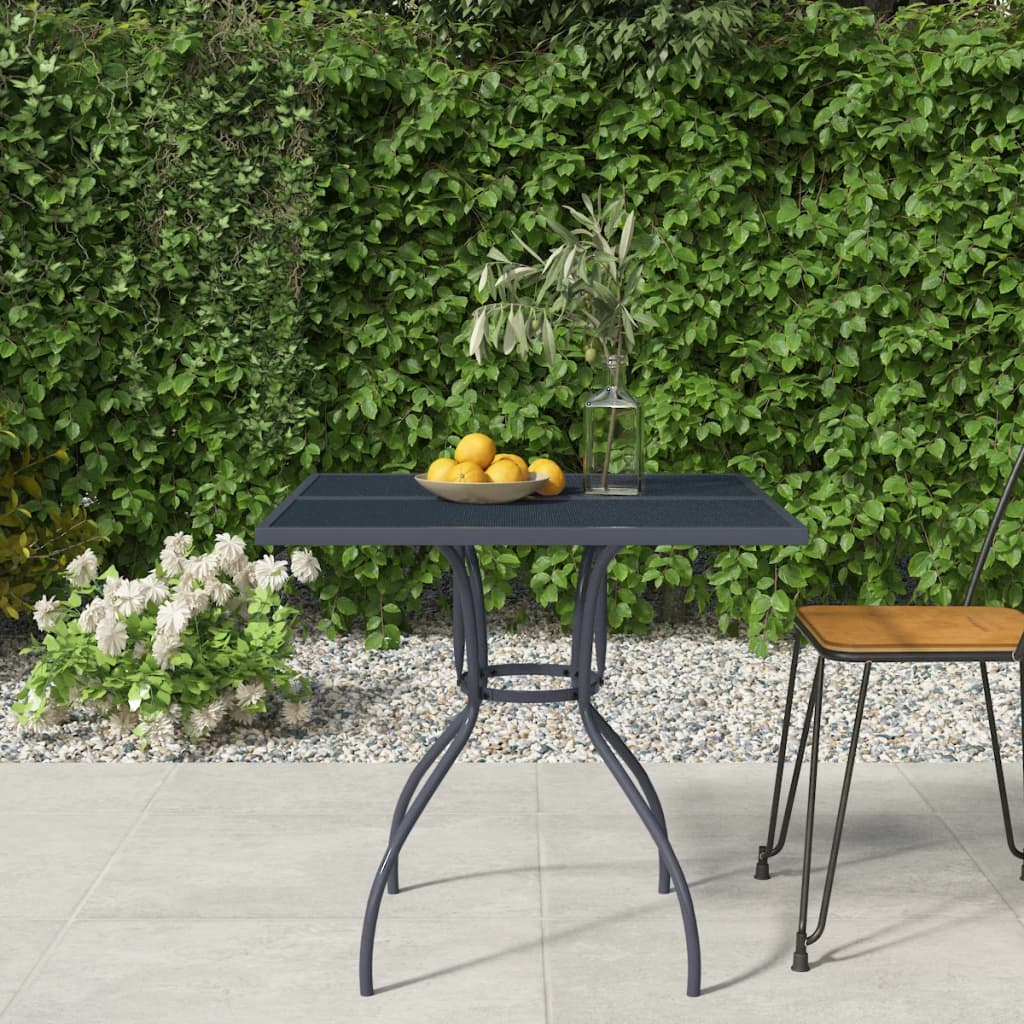 vidaXL Gartentisch Anthrazit 80x80x72,5 cm Stahlgeflecht