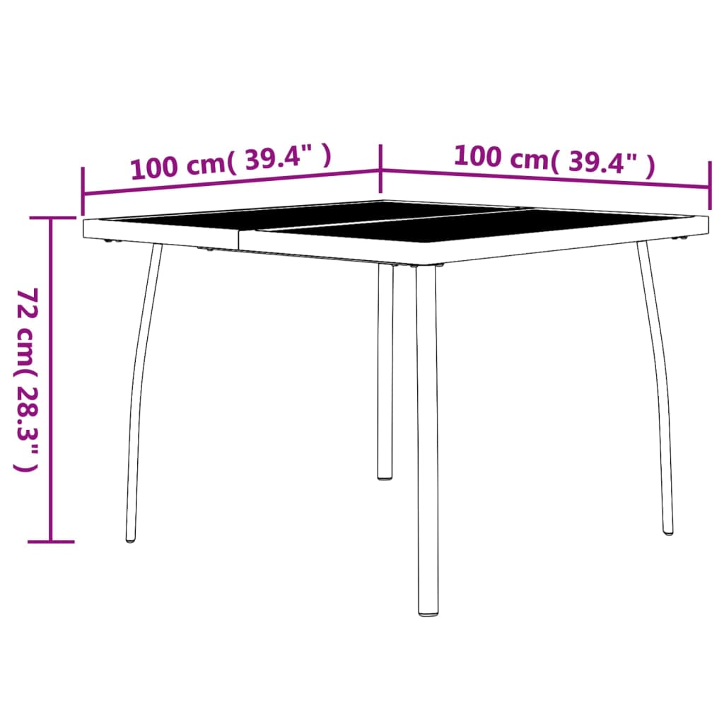 vidaXL Tavolo da Giardino Pieghevole Antracite 50x50x72 Rete