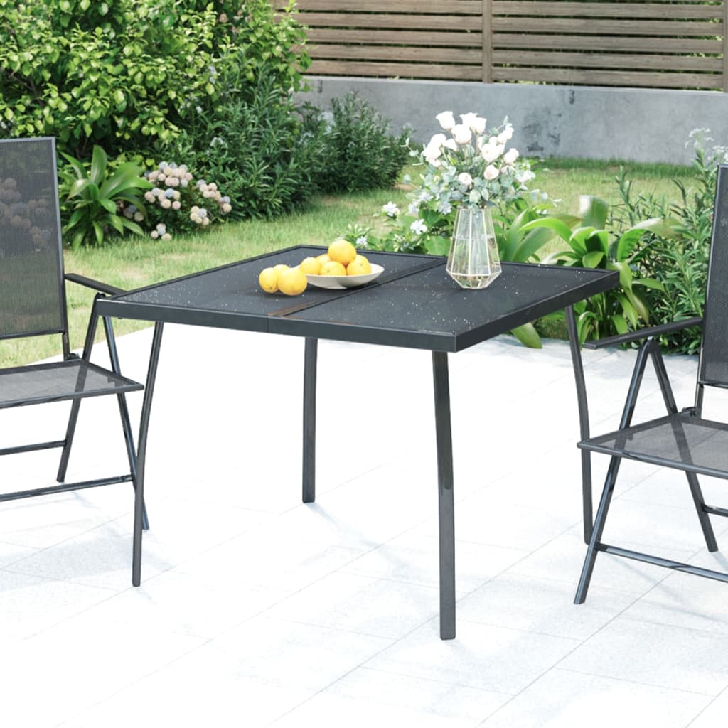 vidaXL Gartentisch Anthrazit 100x100x72 cm Stahlgitter