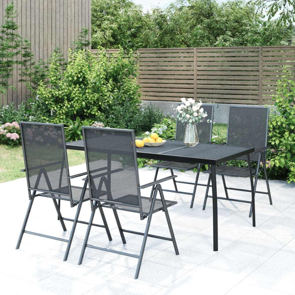 vida XL Gartentisch Anthrazit 165x 80x 72 cm Stahlgitter