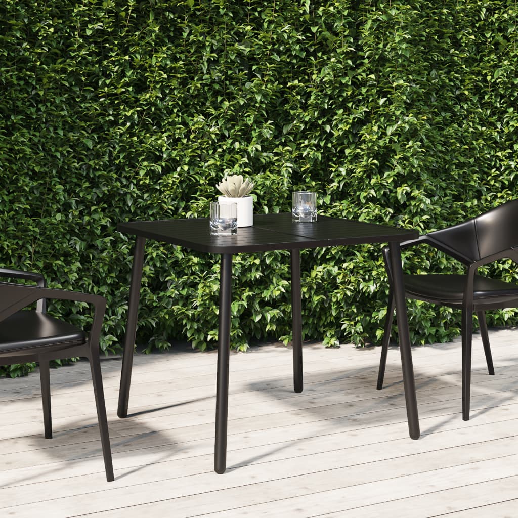 Black steel deals outdoor dining table