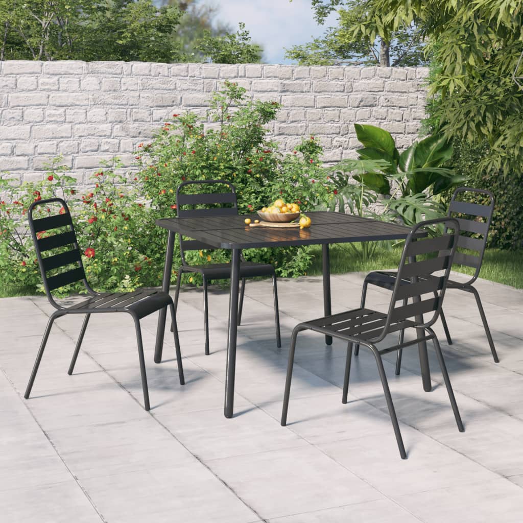 vida XL Gartentisch Anthrazit 100x 100x 71 cm Stahl