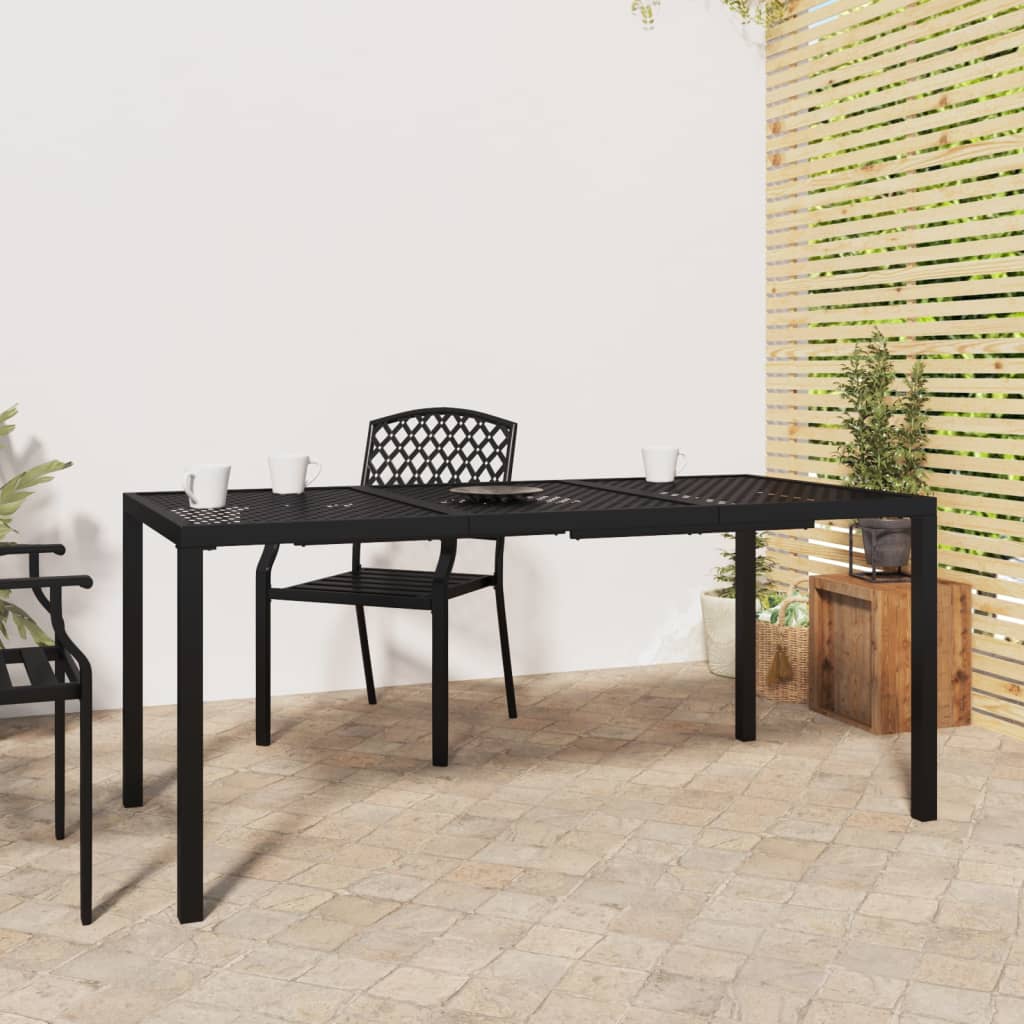 vida XL Gartentisch Anthrazit 165x 80x 72 cm Stahl