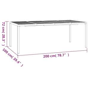 Zahradní stolek antracitový 200 x 100 x 72 cm ocel - obrázek 7