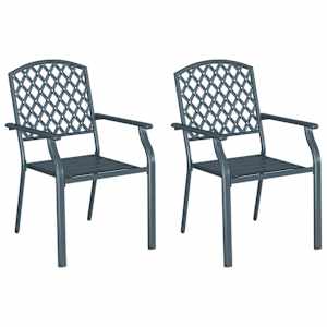Zahradní křeslo 2 pcs Antracit 56 x 65 x 89 cm Ocel - obrázek 2