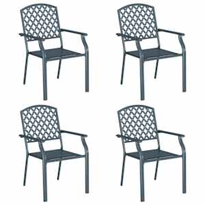 Zahradní křeslo 4 pcs Antracit 56 x 65 x 89 cm Ocel - obrázek 2