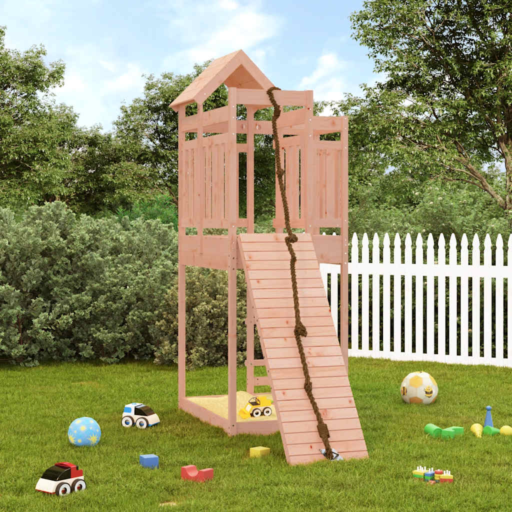 vidaXL Spielturm mit Kletterwand Massivholz Douglasie