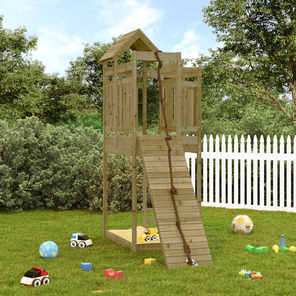 vidaXL Spielturm mit Kletterwand Imprägniertes Kiefernholz