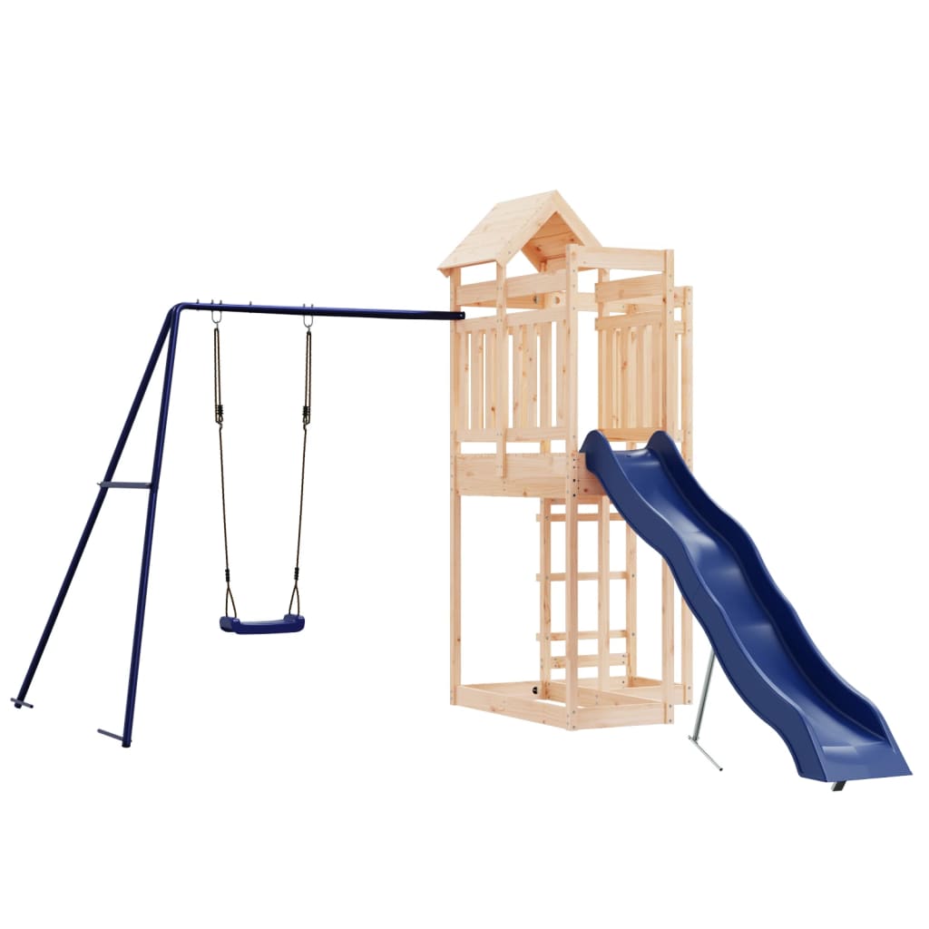 Swing Set Outdoor Backyard Wooden Playground Equipment for Kids Age 3-8 vidaXL - Picture 12 of 20