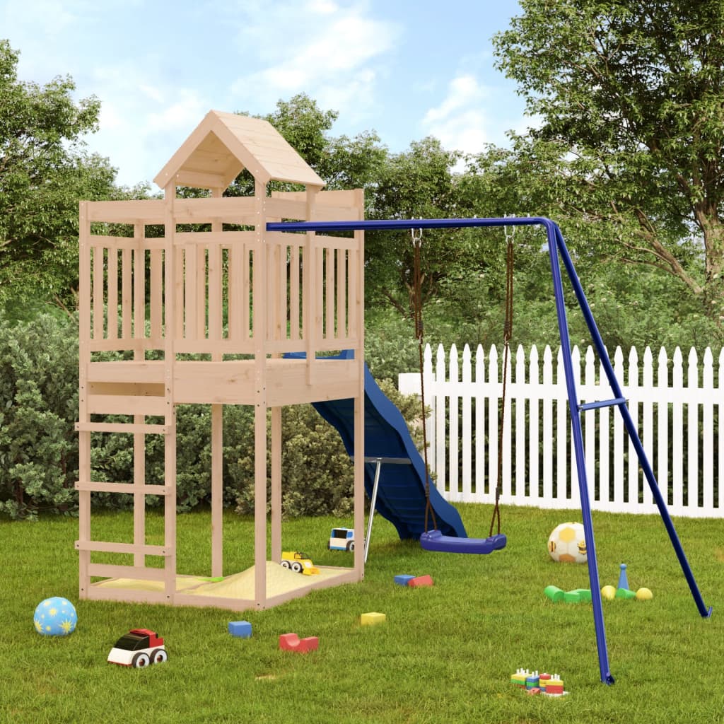 Swing Set Outdoor Backyard Wooden Playground Equipment for Kids Age 3-8 vidaXL - Picture 13 of 20
