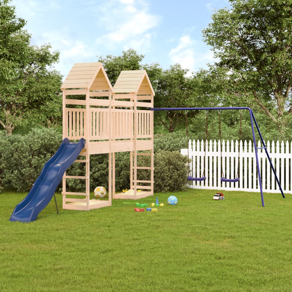 vida XL Spielturm Massivholz Kiefer