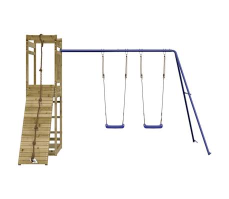 vidaXL Outdoor Playset Natural wood, Blue Treated pinewood, Polypropylene