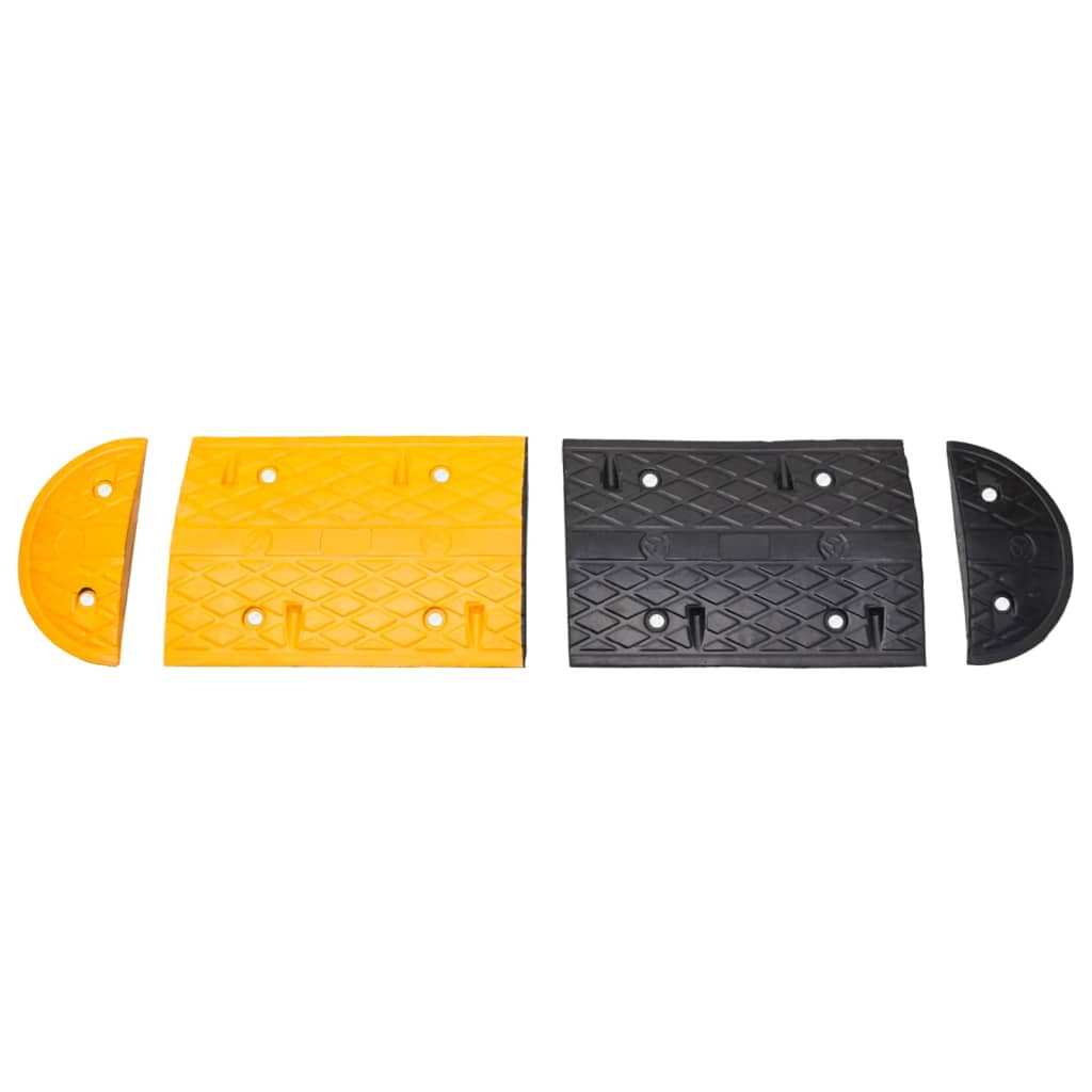 vidaXL Verkeersdrempel 517x32,5x4 cm rubber geel en zwart afbeelding
