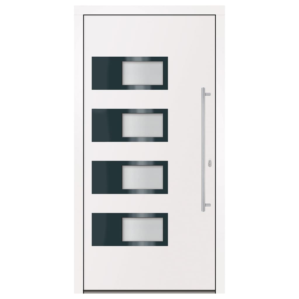 vidaXL Voordeur 100x200 cm aluminium en PVC wit afbeelding