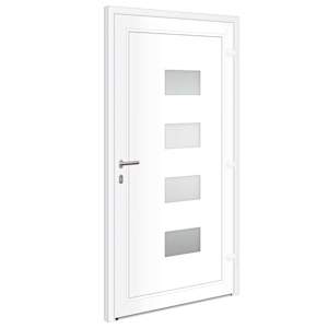 Vchodové dveře bílé 100 x 200 cm hliník a PVC - obrázek 5