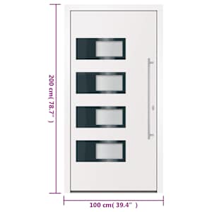 Vchodové dveře bílé 100 x 200 cm hliník a PVC - obrázek 11