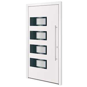 Vchodové dveře bílé 110 x 210 cm hliník a PVC - obrázek 2