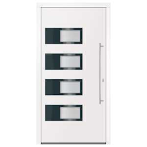 Vchodové dveře bílé 110 x 210 cm hliník a PVC - obrázek 3