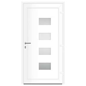 Vchodové dveře bílé 110 x 210 cm hliník a PVC - obrázek 4
