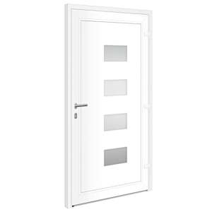Vchodové dveře bílé 110 x 210 cm hliník a PVC - obrázek 5