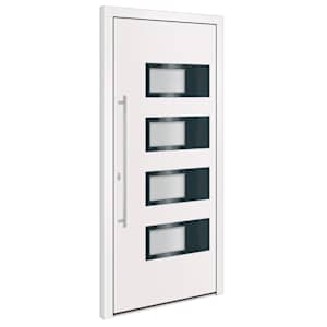 Vchodové dveře bílé 100 x 210 cm hliník a PVC - obrázek 2