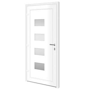 Vchodové dveře bílé 100 x 210 cm hliník a PVC - obrázek 4