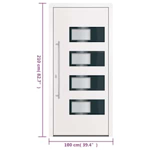 Vchodové dveře bílé 100 x 210 cm hliník a PVC - obrázek 11
