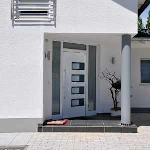 Vchodové dveře bílé 100 x 210 cm hliník a PVC - obrázek 1