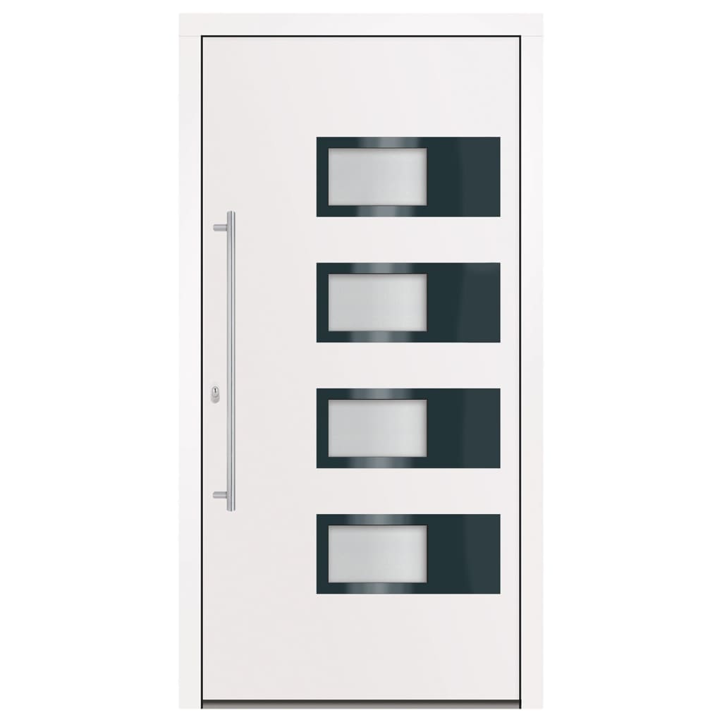 vidaXL Voordeur 110x210 cm aluminium en PVC wit afbeelding