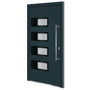 Vchodové dveře antracitové 100 x 200 cm hliník a PVC - obrázek 2