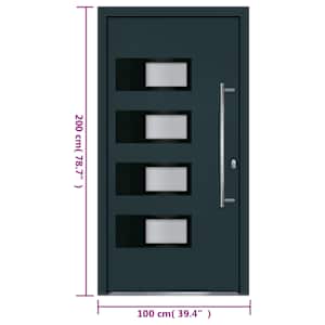 Vchodové dveře antracitové 100 x 200 cm hliník a PVC - obrázek 12