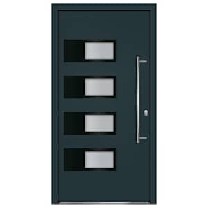Vchodové dveře antracitové 100 x 200 cm hliník a PVC - obrázek 4