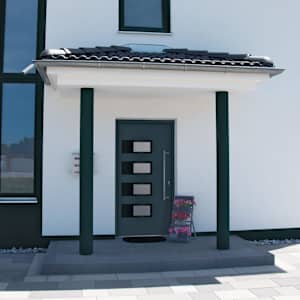 Vchodové dveře antracitové 100 x 200 cm hliník a PVC - obrázek 1