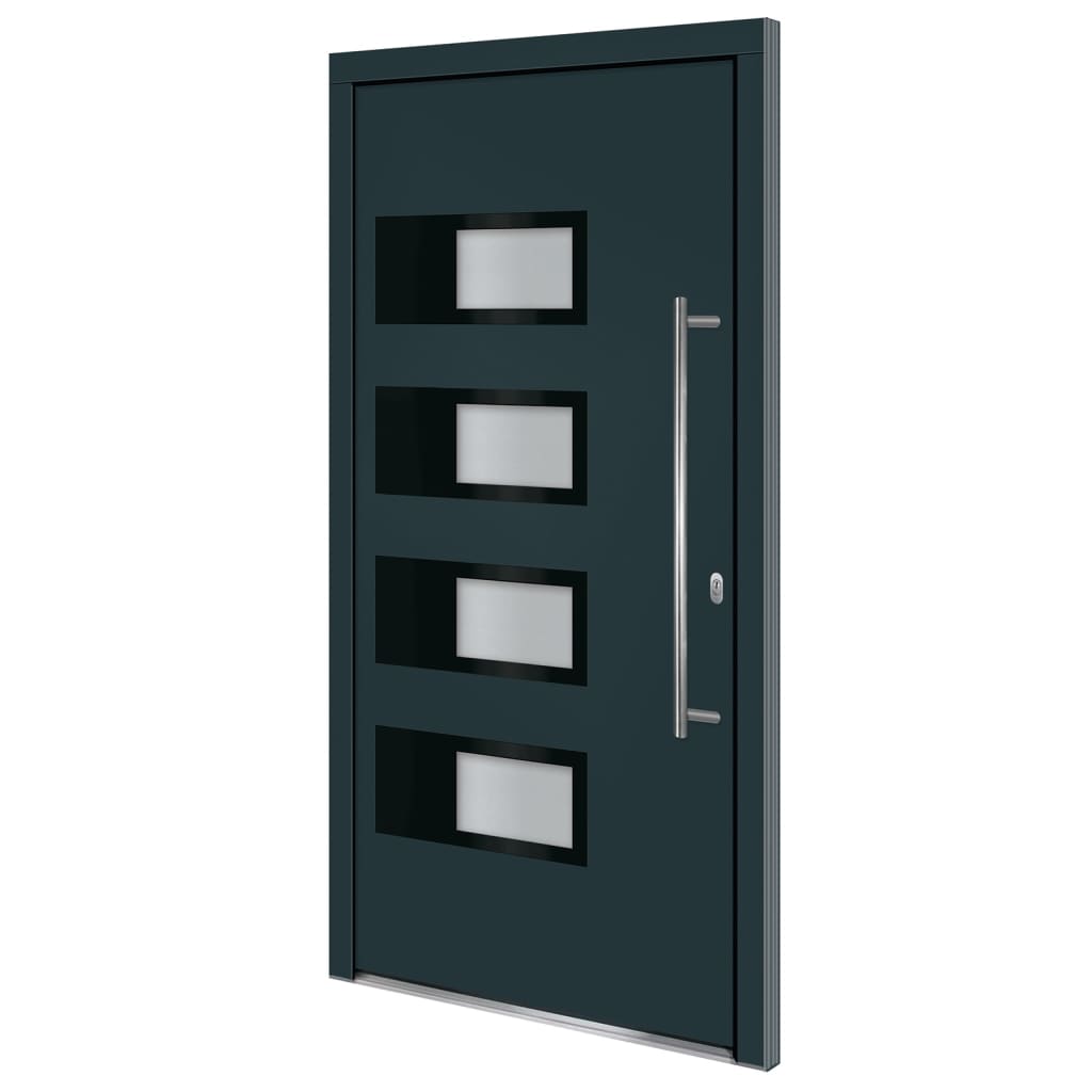 vidaXL Vchodové dveře antracitové 110 x 210 cm hliník a PVC