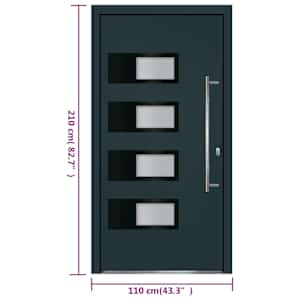 Vchodové dveře antracitové 110 x 210 cm hliník a PVC - obrázek 12