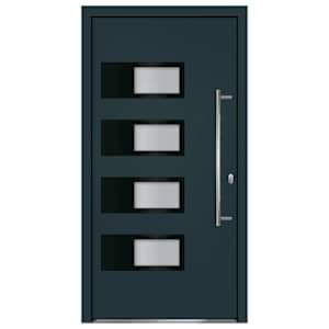 Vchodové dveře antracitové 110 x 210 cm hliník a PVC - obrázek 4