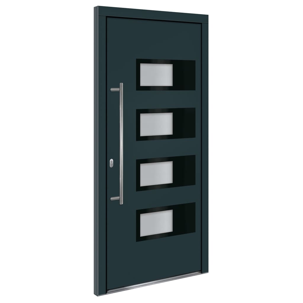 vidaXL Vchodové dveře antracitové 100 x 210 cm hliník a PVC