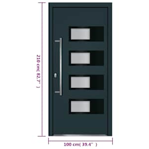 Vchodové dveře antracitové 100 x 210 cm hliník a PVC - obrázek 12