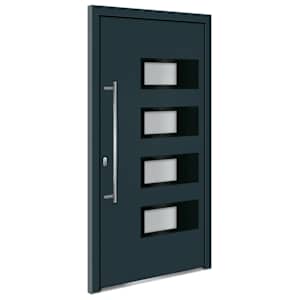 Vchodové dveře antracitové 110 x 210 cm hliník a PVC - obrázek 2